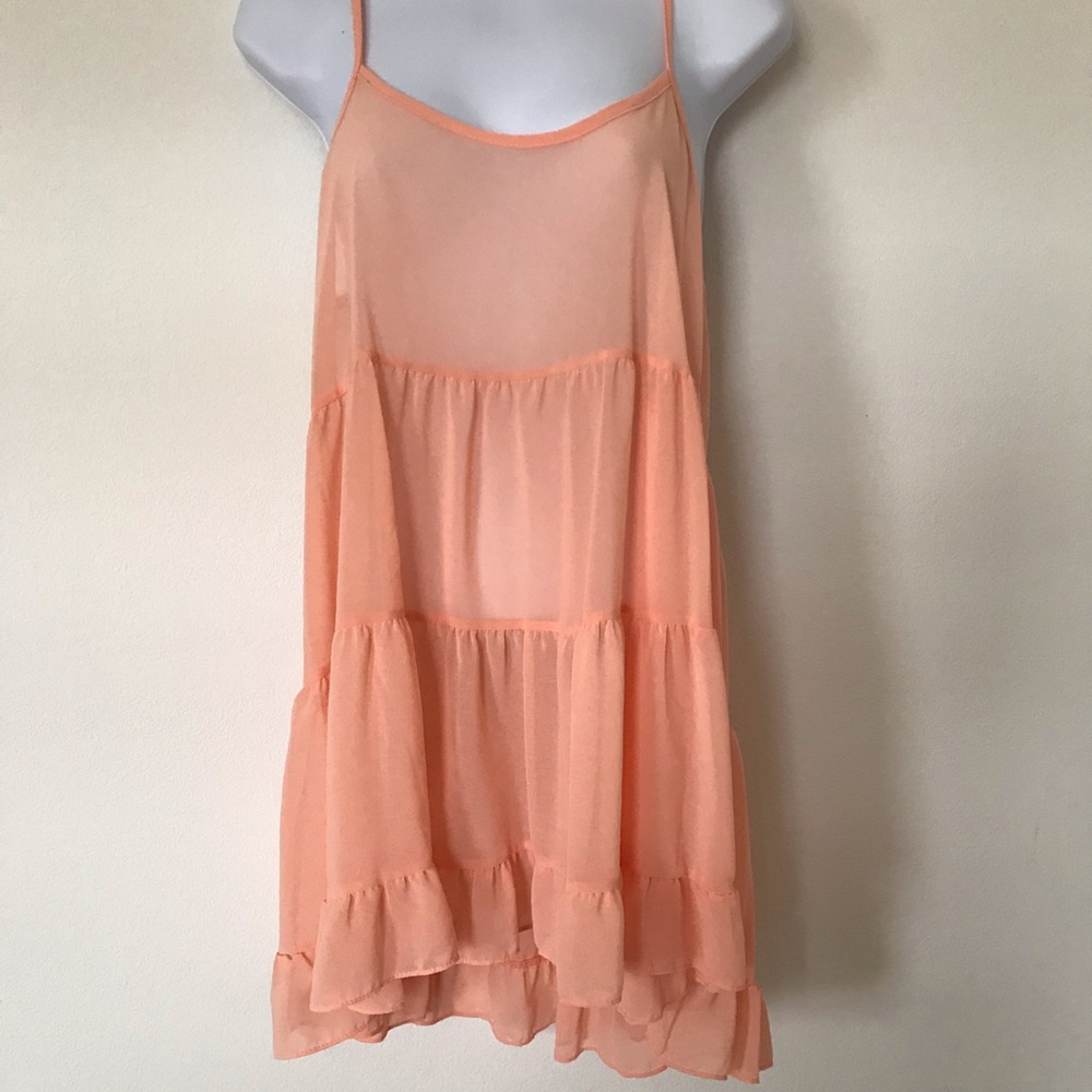 Gabriella Rocha Peach Babydoll Tunic Blouse Size Medium New Without Tags